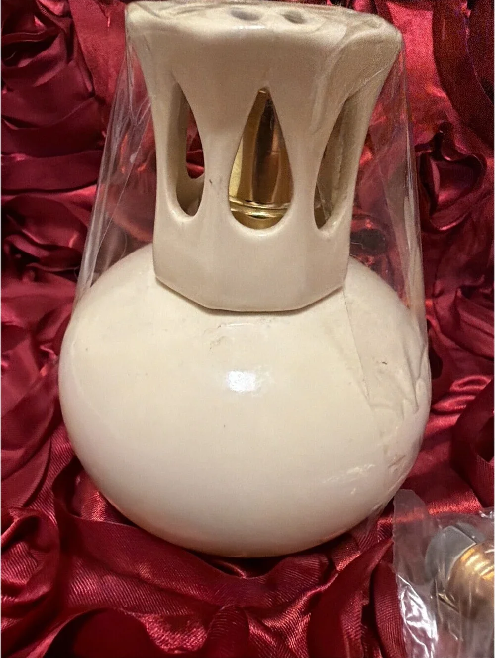 Pair of Vintage Lamps Berger-Style Ceramic Catalytic Fragrance Lamps W/2 New Wic